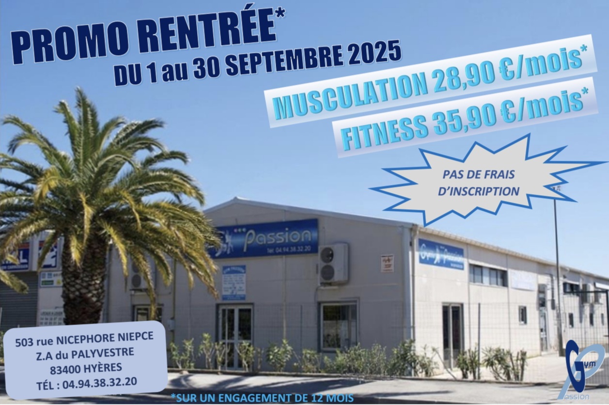 Promo rentrée 2025 salle de sport Hyères